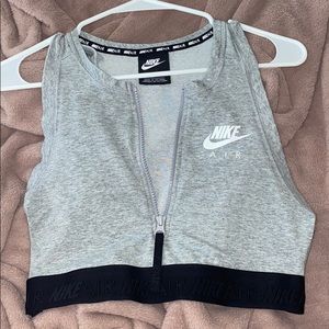 Nike zip up crop top